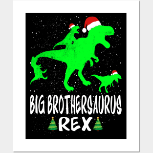 Big Brother T Rex Matching Family Christmas Dinosau Posters and Art